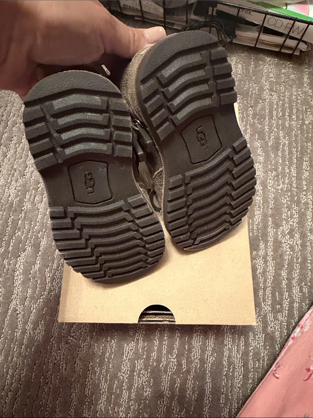 UGG Kids Suede Lace-Up Boots in Brown